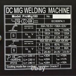30-180 Amp Inverter IGBT Welder DC MIG MAG MMA Stick Wire Feed Gas/No Gas
