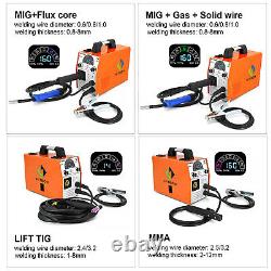 Soudeuse MIG 4 en 1 200A 110V 220V DC Inverter Sans gaz Machine de soudage MIG TIG